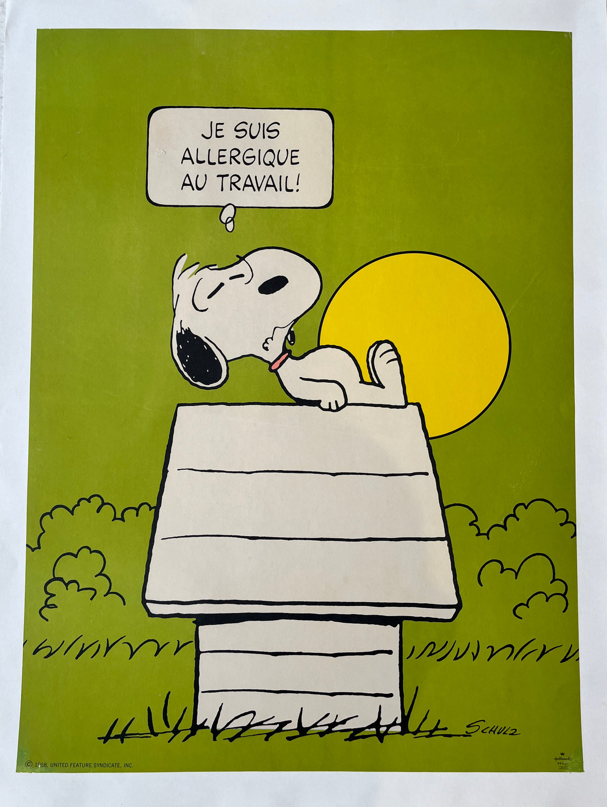 Snoopy: Allergic to work by Schulz