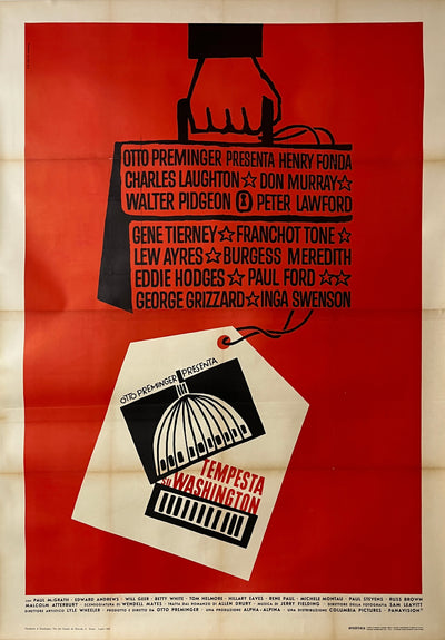 Tempesta Su Washington Film Poster by Saul Bass