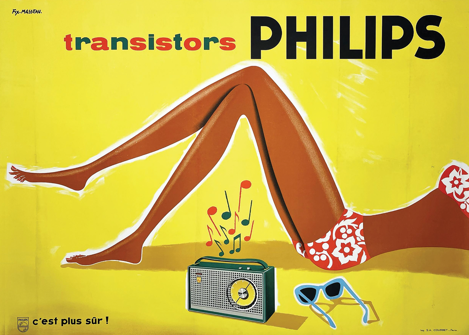 Transistors Philips C'est plus Sûr! by Fix-Masseau (Framed)